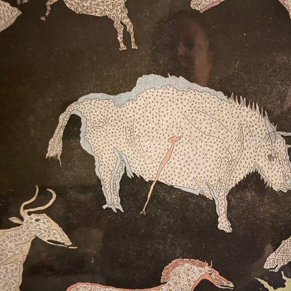 Paleolithic art art piece framed with COA - Picture 9 of 11